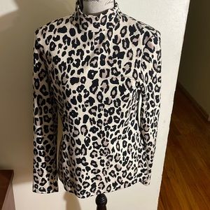 Kate Spade Cheetah Print Mock Turtle Neck